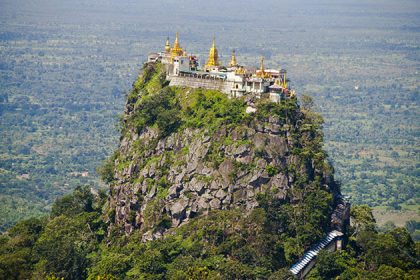 Mt popa in bagan from a distance