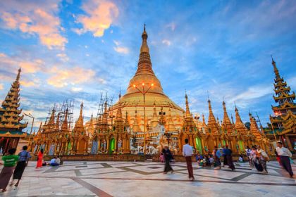 Shwedagon pagoda at twilight