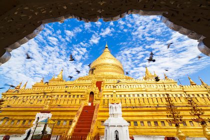 Shwezigon pagoda - a sacred site in Bagan